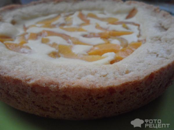 Творожный пирог с персиками фото