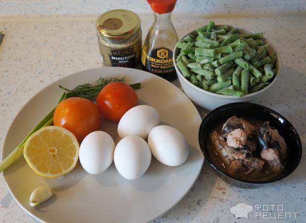 Салат с тунцом и стручковой фасолью фото