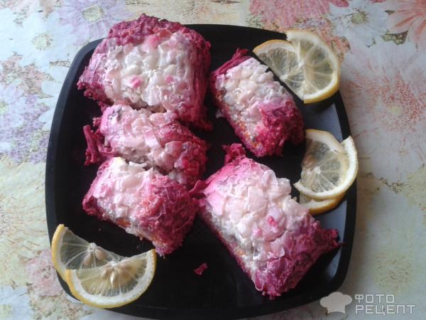 Овощной рулет с селедкой