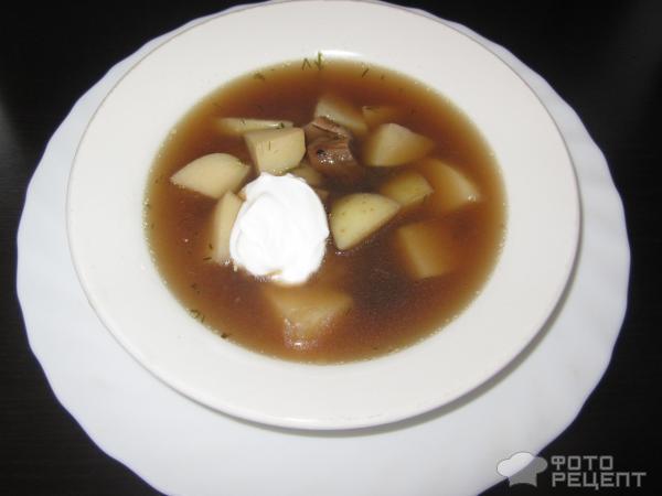 Суп с белыми грибами и молодой картошкой фото