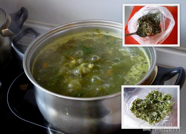 Фото-рецепт постного супа из шпината со щавелем