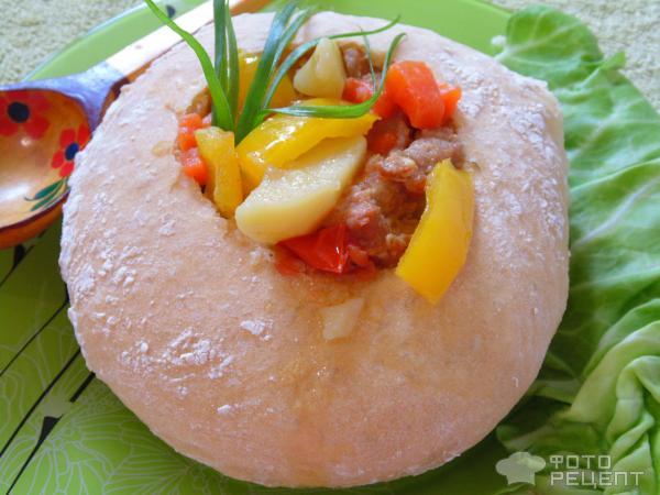 Картофельное рагу в хлебе фото