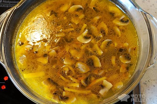 Суп-лапша с грибами фото