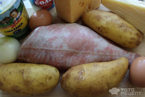 Морской окунь или мебару с картофелем фото
