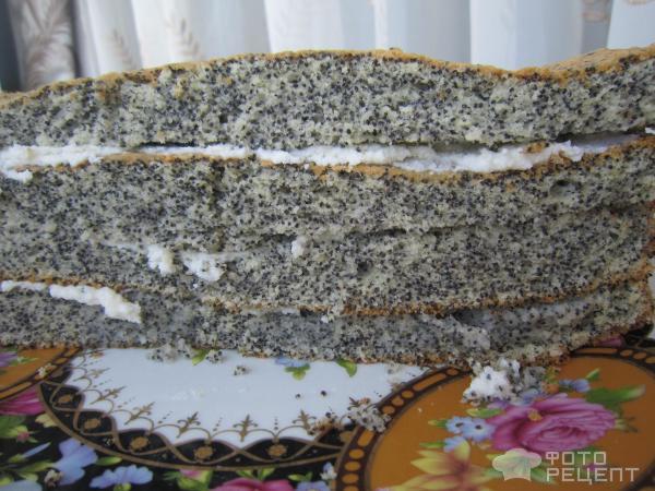 Сливочно-маковый торт фото