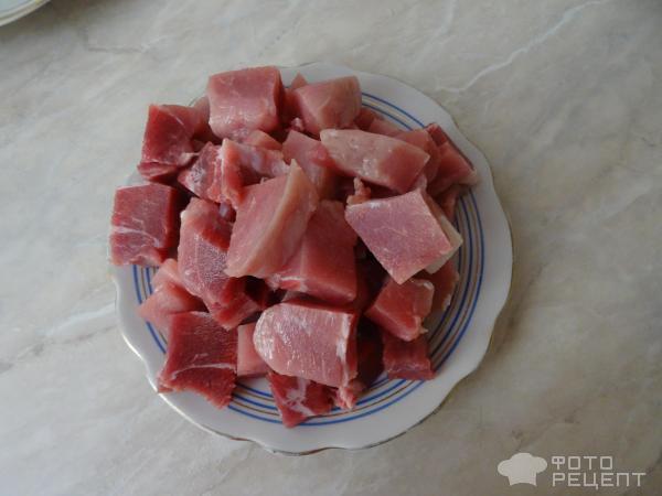 Порезанное кубиками мясо