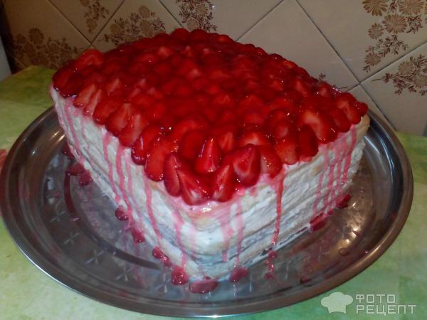 Квадратный торт с ягодами №3680