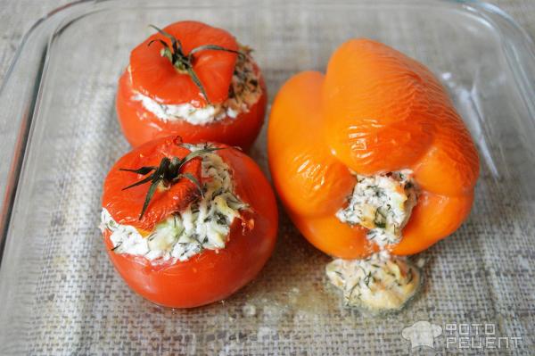 Перцы и помидоры фаршированные фото
