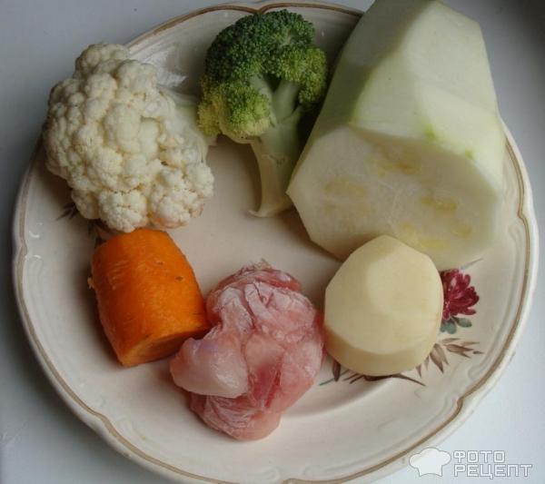 Детский овощной суп с кроликом