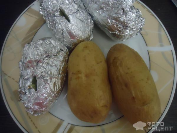 Печеный картофель с шампиньонами фото