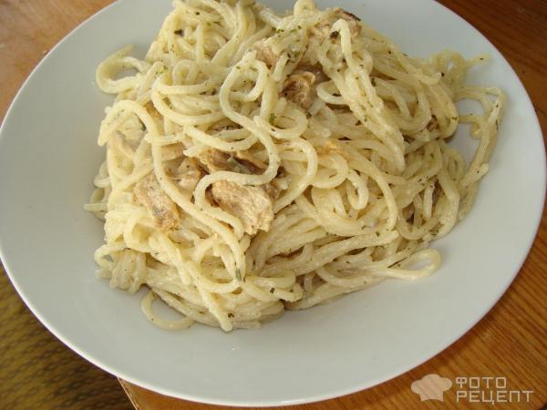 Спагетти с гибным соусом фото