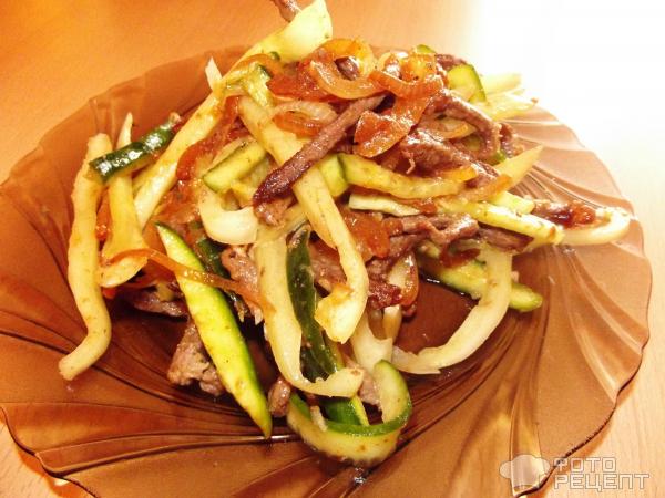 Огурцы с мясом по-корейски фото