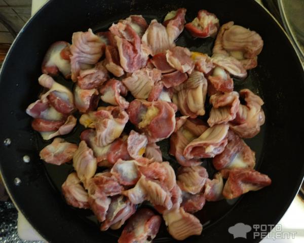 Куриные желудки в сметанном соусе фото