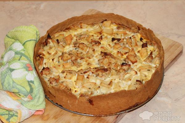 Пирог с курицей и свежим картофелем фото
