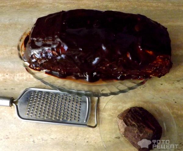 Творожный торт под шоколадной глазурью фото
