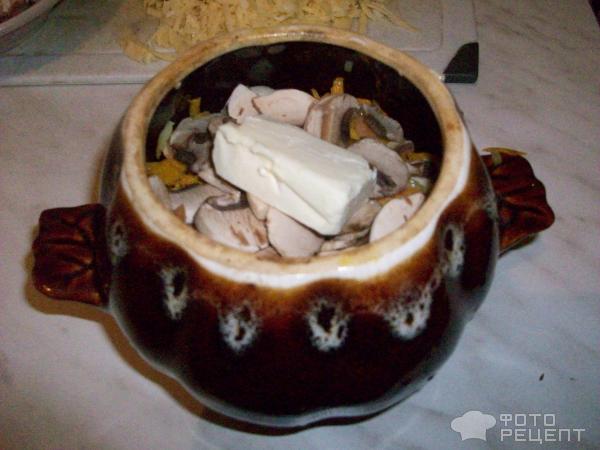 Пельмени в горшочке с грибами фото