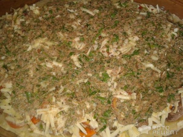 Киш с рыбой и овощами фото