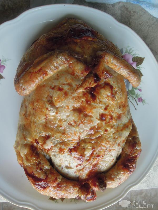 Курица фаршированная омлетными блинами с сыром фото