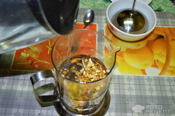 Зеленый чай с фейхоа и мандарином фото