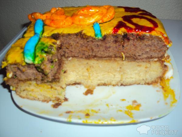 Бисквитный торт с мастикой фото