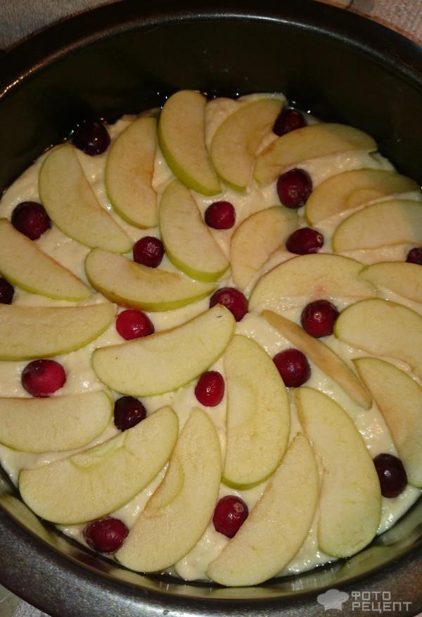 Пирог с творогом и яблоками фото