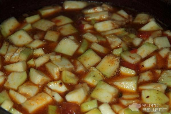 Тушеный картофель с бараниной и овощами фото