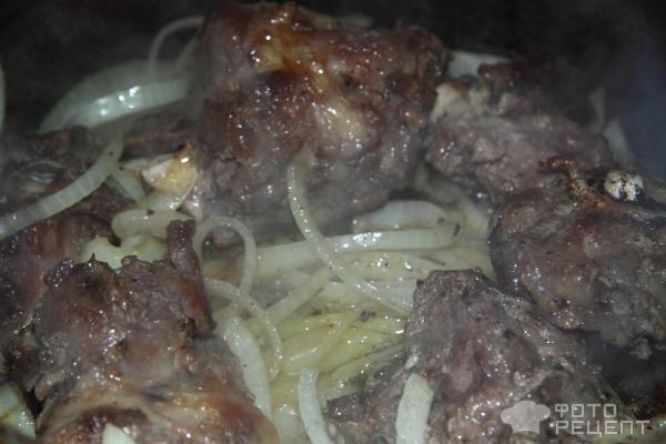 Тушеный картофель с бараниной и овощами фото