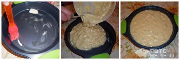 Шарлотка с яблоками и бананами фото