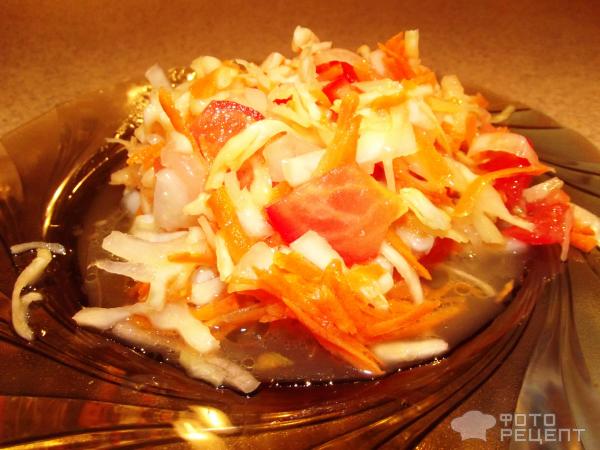Салат из свежей капусты с овощами фото