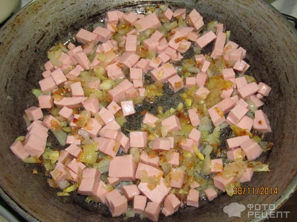 Макароны с ветчиной фото