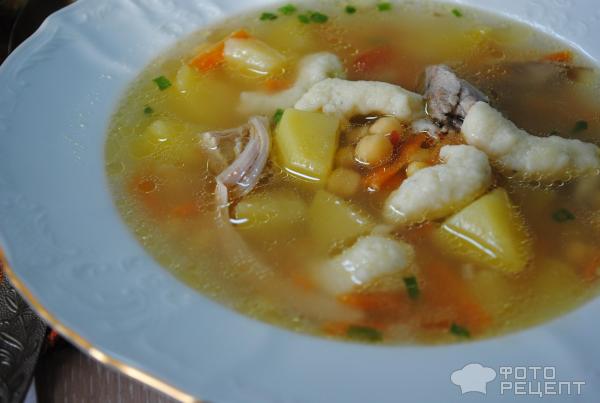 Суп с турецким горохом и клецками фото