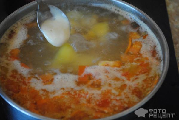 Суп с турецким горохом и клецками фото
