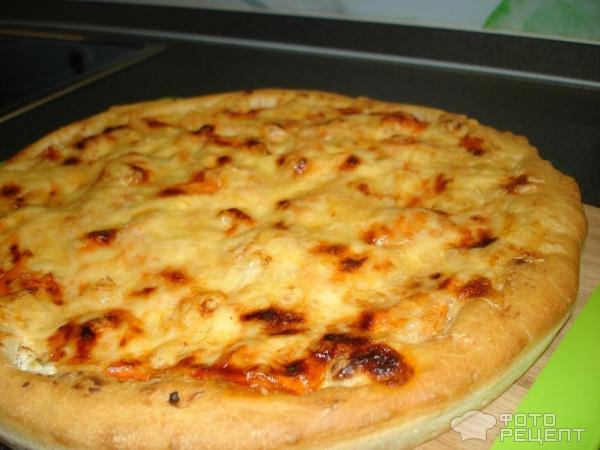 Сырно-творожная пицца с креветками фото