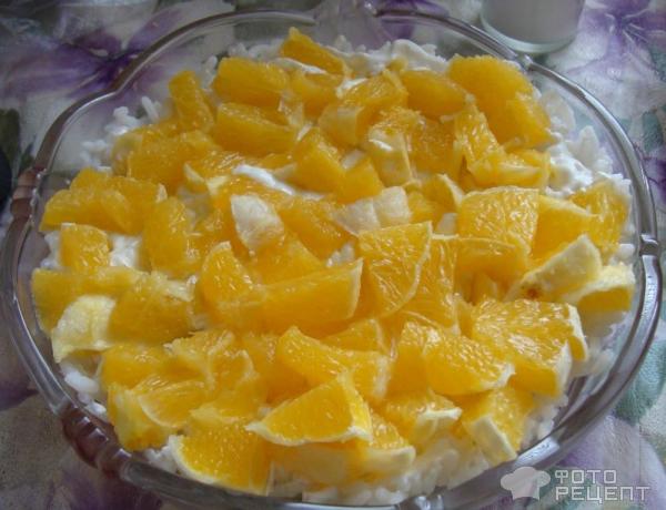 салат с апельсином и сыром яйцами слоями | Дзен