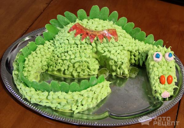 Торт Дракон со сливочным кремом и заварной глазурью