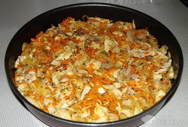 Рисовая запеканка с курицей и овощами фото