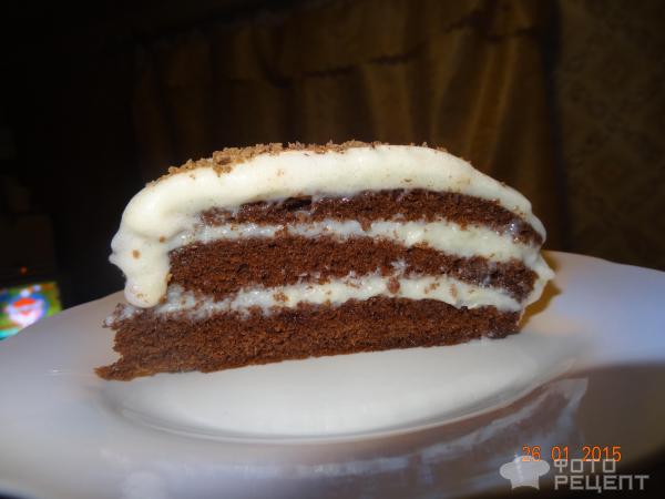 Шоколадный торт со сливками фото
