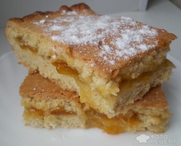 Рецепт: Песочный пирог с вареньем - с абрикосовым вареньем