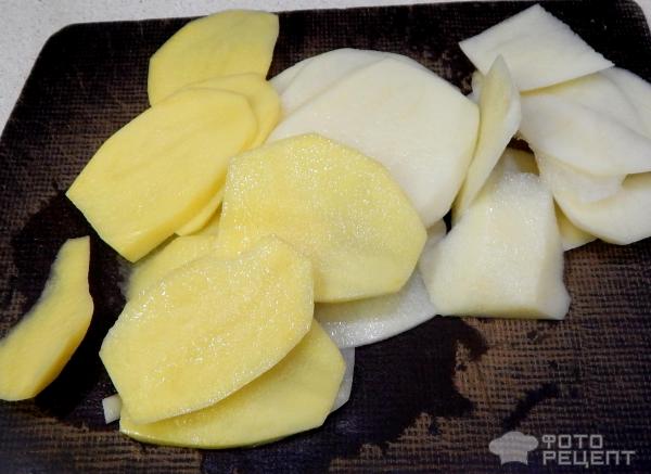 Картофель запеченый со свининой фото