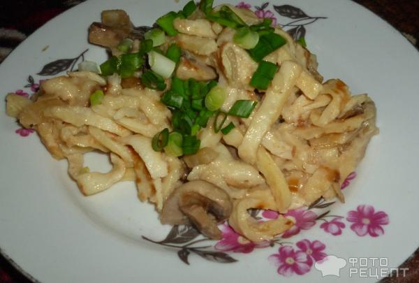 Лапша из блинов фото
