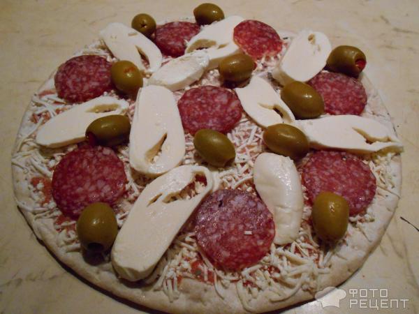 Пицца на готовой основе фото