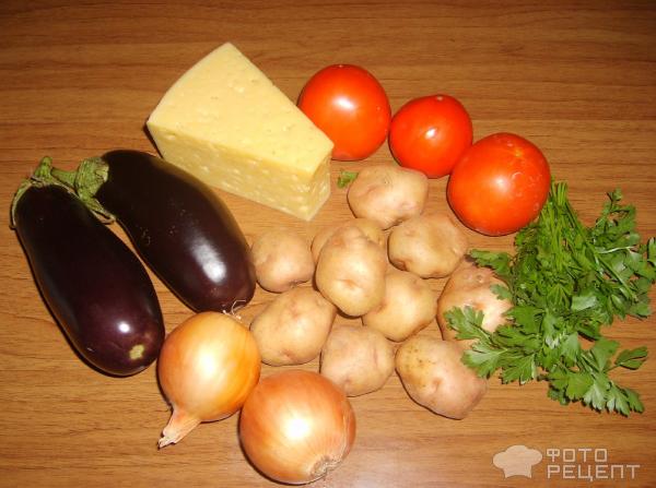 Запеченные овощи с сыром и зеленью фото