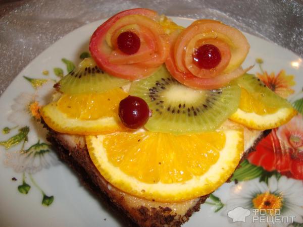 Бисквитный торт с фруктами 8 марта фото