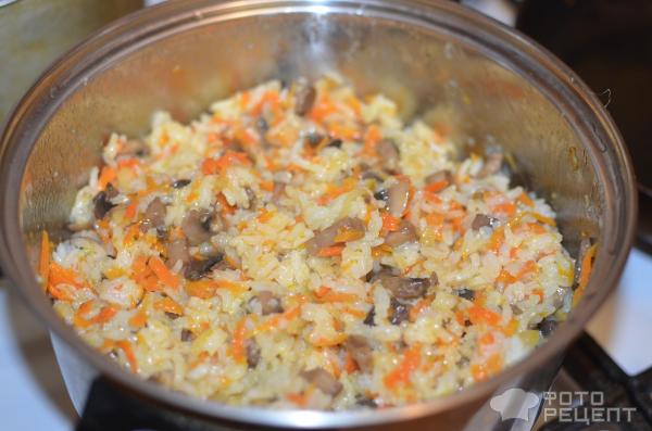 Рис с овощами и грибами фото