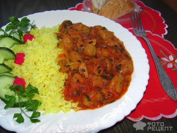 Гуляш из соевого мяса фото