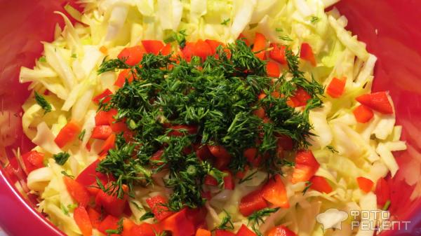 Салат хрустящий с капустой фото