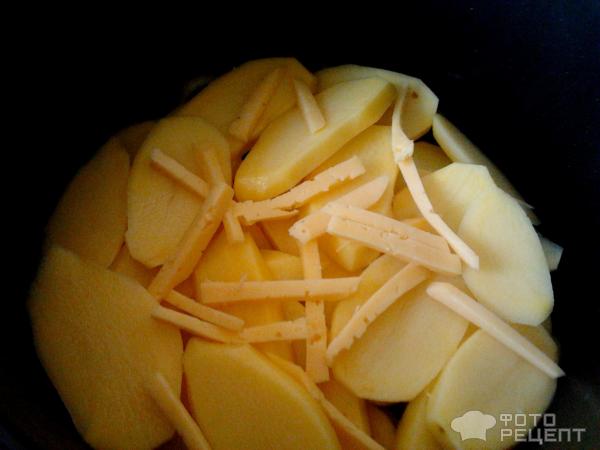 Картофель с фаршем и грибами фото