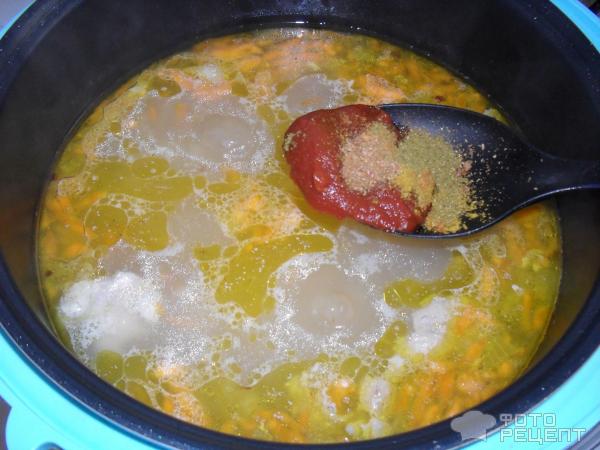 Рисовый суп с томатом фото