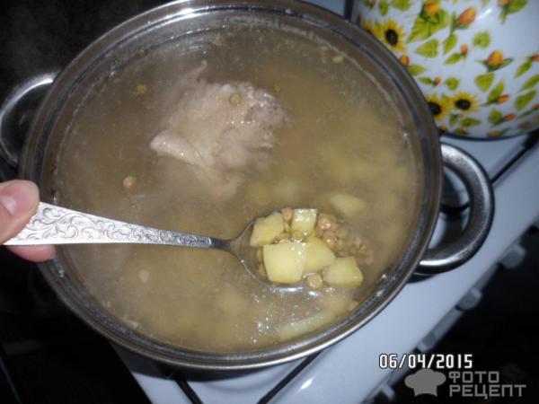 Суп куриный с чечевицей фото