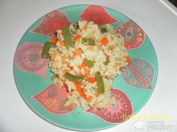 Рис с зеленой фасолью фото